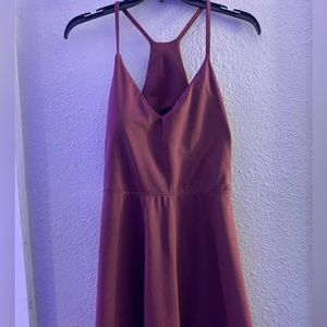 NWOT Athleisure dress, control top, open back, burgundy color size XL